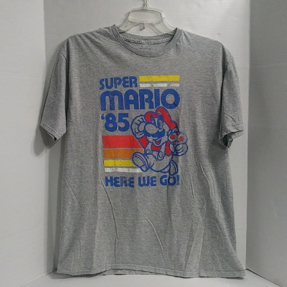 Nintendo Super Mario Bros. '85 Gray Men's Graphic T-Shirt *GUC*